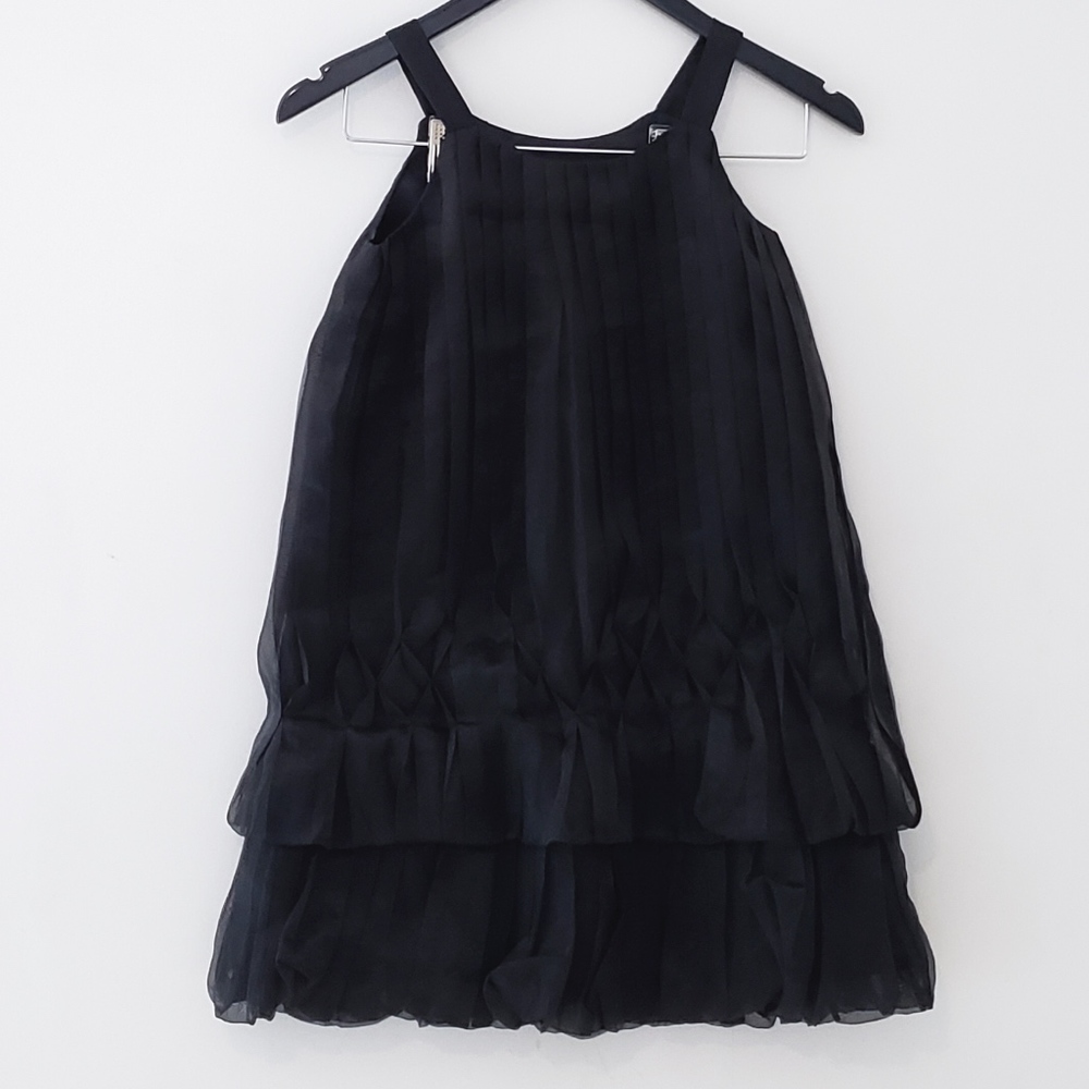 Pleated StraplessLayered  Holiday Dress